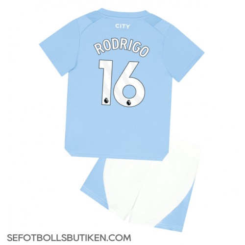 Manchester City Rodri Hernandez #16 Replika Babykläder Hemma matchkläder barn 2023-24 Korta ärmar (+ Korta byxor)